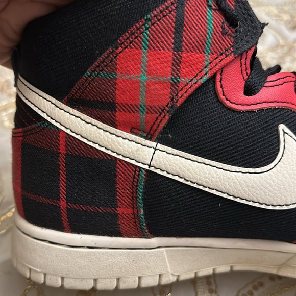 NIKE DUNK HI HIGH RETRO SE "TARTAN PLAID" BLACK-PALE IVORY SIZE 10.5 - Picture 10 of 12